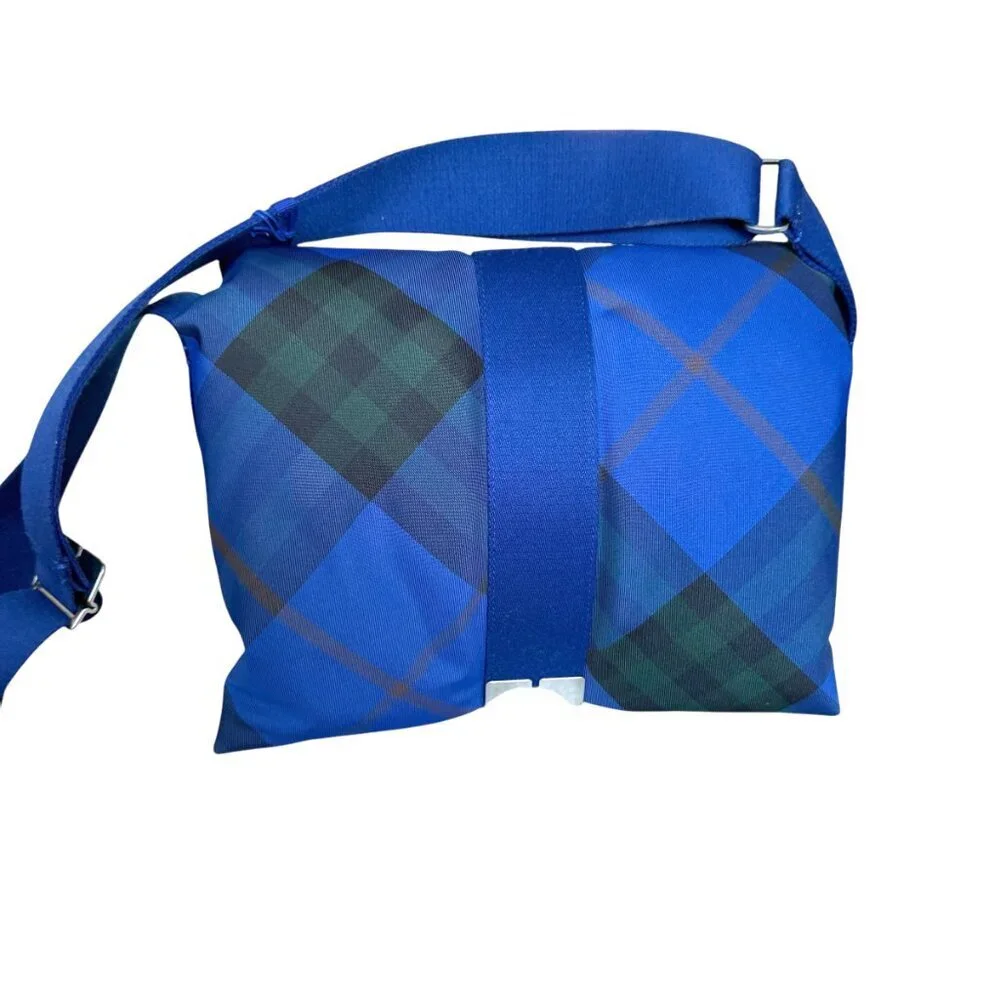 Burberry Blue Plaid Messenger Bag